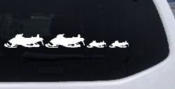 Snowmobile Stick Family 2 Kids Car or Truck Window Decal Sticker