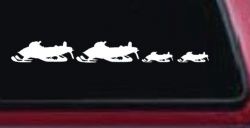 Snowmobile Stick Family 2 Kids Car or Truck Window Decal Sticker