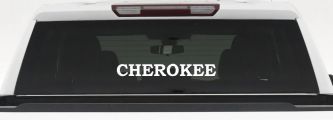 Cherokee native American Indian Car or Truck Window Vinyl Decal Sticker (White)