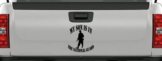 My Son Is In The National Guard Military Car or Truck Window Vinyl Decal Sticker (Black)