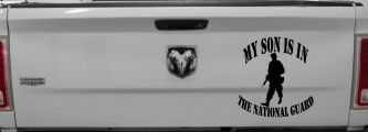 My Son Is In The National Guard Military Car or Truck Window Decal Sticker (Black)
