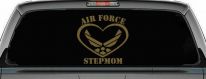 Air Force Step Mom Heart Military Car or Truck Window Vinyl Decal Sticker (Gold)