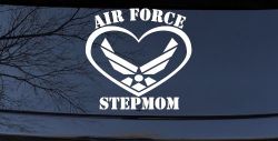 Air Force Step Mom Heart Military Car or Truck Window Decal Sticker