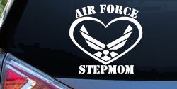 Air Force Step Mom Heart Military Car or Truck Window Decal Sticker