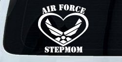 Air Force Step Mom Heart Military Car or Truck Window Decal Sticker