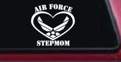 Air Force Step Mom Heart Military Car or Truck Window Decal Sticker