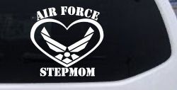 Air Force Step Mom Heart Military Car or Truck Window Decal Sticker