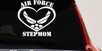 Air Force Step Mom Heart Military Car or Truck Window Vinyl Decal Sticker
