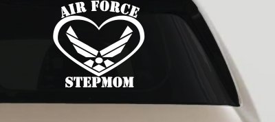 Air Force Step Mom Heart Military Car or Truck Window Vinyl Decal Sticker