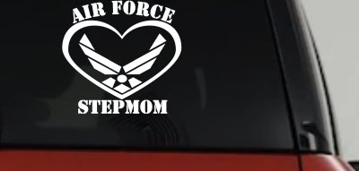 Air Force Step Mom Heart Military Car or Truck Window Vinyl Decal Sticker