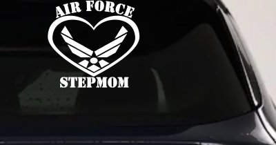 Air Force Step Mom Heart Military Car or Truck Window Vinyl Decal Sticker