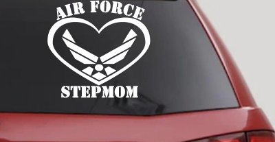 Air Force Step Mom Heart Military Car or Truck Window Vinyl Decal Sticker