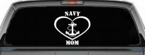 Navy Mom Heart Anchor Military Car or Truck Window Decal Sticker