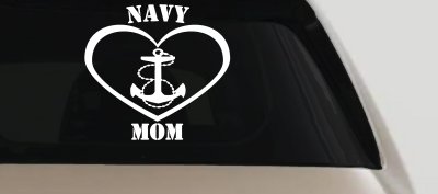 Navy Mom Heart Anchor Military Car or Truck Window Vinyl Decal Sticker