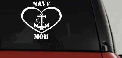 Navy Mom Heart Anchor Military Car or Truck Window Vinyl Decal Sticker