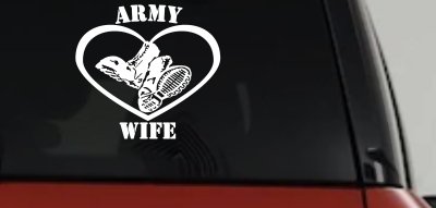 Army Wife Combat Boots Heart Military Car or Truck Window Vinyl Decal Sticker