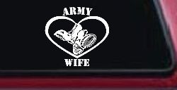 Army Wife Combat Boots Heart Military Car or Truck Window Decal Sticker