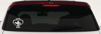 Army Wife Combat Boots Heart Military Car or Truck Window Vinyl Decal Sticker (White)