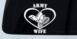 Army Wife Combat Boots Heart Military Car or Truck Window Decal Sticker