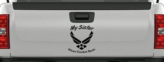 My Sister Wears Combat Boots Air Force Military Car or Truck Window Vinyl Decal Sticker (Black)