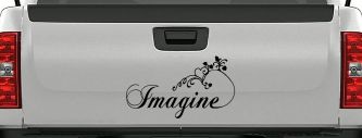 Imagine Car or Truck Window Decal Sticker (Black)