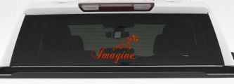 Imagine Car or Truck Window Vinyl Decal Sticker (Orange Red)
