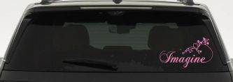 Imagine Car or Truck Window Vinyl Decal Sticker (Pink)