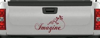 Imagine Car or Truck Window Decal Sticker (Purple Red)