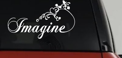 Imagine Car or Truck Window Vinyl Decal Sticker