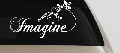 Imagine Car or Truck Window Vinyl Decal Sticker