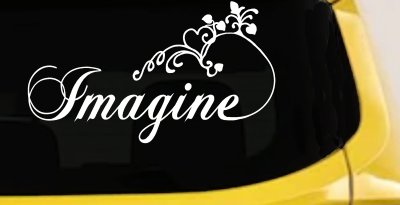 Imagine Car or Truck Window Vinyl Decal Sticker