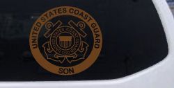 Coast Guard Son Military Car or Truck Window Decal Sticker (Copper)