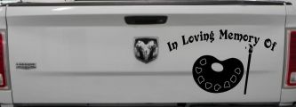 In Loving Memory Of Artist Brush Pallet Other Car or Truck Window Vinyl Decal Sticker (Black)