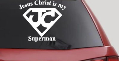 JC Jesus Christ Is My Superman Christian Car or Truck Window Vinyl Decal Sticker