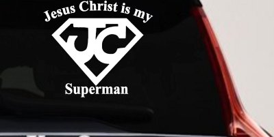 JC Jesus Christ Is My Superman Christian Car or Truck Window Vinyl Decal Sticker