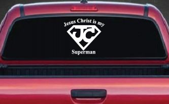 JC Jesus Christ Is My Superman Christian Car or Truck Window Decal Sticker
