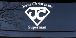 JC Jesus Christ Is My Superman Christian Car or Truck Window Decal Sticker