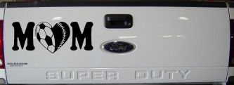 Soccer Softball Mom With Heart Sports Car or Truck Window Vinyl Decal Sticker (Black)