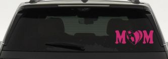 Soccer Softball Mom With Heart Sports Car or Truck Window Decal Sticker (Hot Pink)