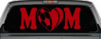 Soccer Softball Mom With Heart Sports Car or Truck Window Decal Sticker (Red)