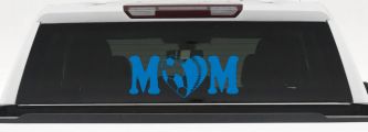 Soccer Softball Mom With Heart Sports Car or Truck Window Decal Sticker (Sky Blue)