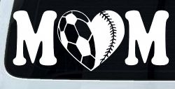 Soccer Softball Mom With Heart Sports Car or Truck Window Decal Sticker