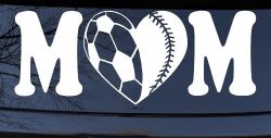 Soccer Softball Mom With Heart Sports Car or Truck Window Decal Sticker