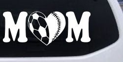 Soccer Softball Mom With Heart Sports Car or Truck Window Decal Sticker