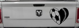 Soccer Softball Heart Sports Car or Truck Window Decal Sticker (Black)