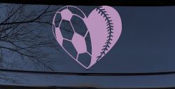 Soccer Softball Heart Sports Car or Truck Window Decal Sticker (Lilac)