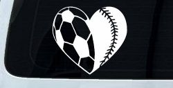 Soccer Softball Heart Sports Car or Truck Window Decal Sticker