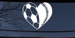 Soccer Softball Heart Sports Car or Truck Window Decal Sticker