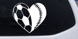 Soccer Softball Heart Sports Car or Truck Window Decal Sticker
