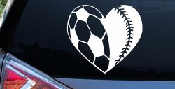 Soccer Softball Heart Sports Car or Truck Window Decal Sticker